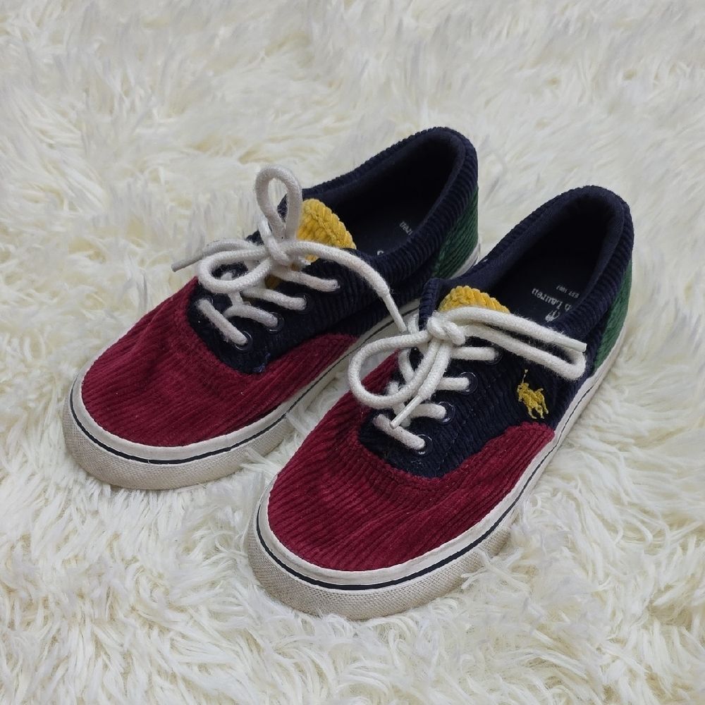 Polo by Ralph Lauren Red and Blue Sneakers Classic Lace-Up Style